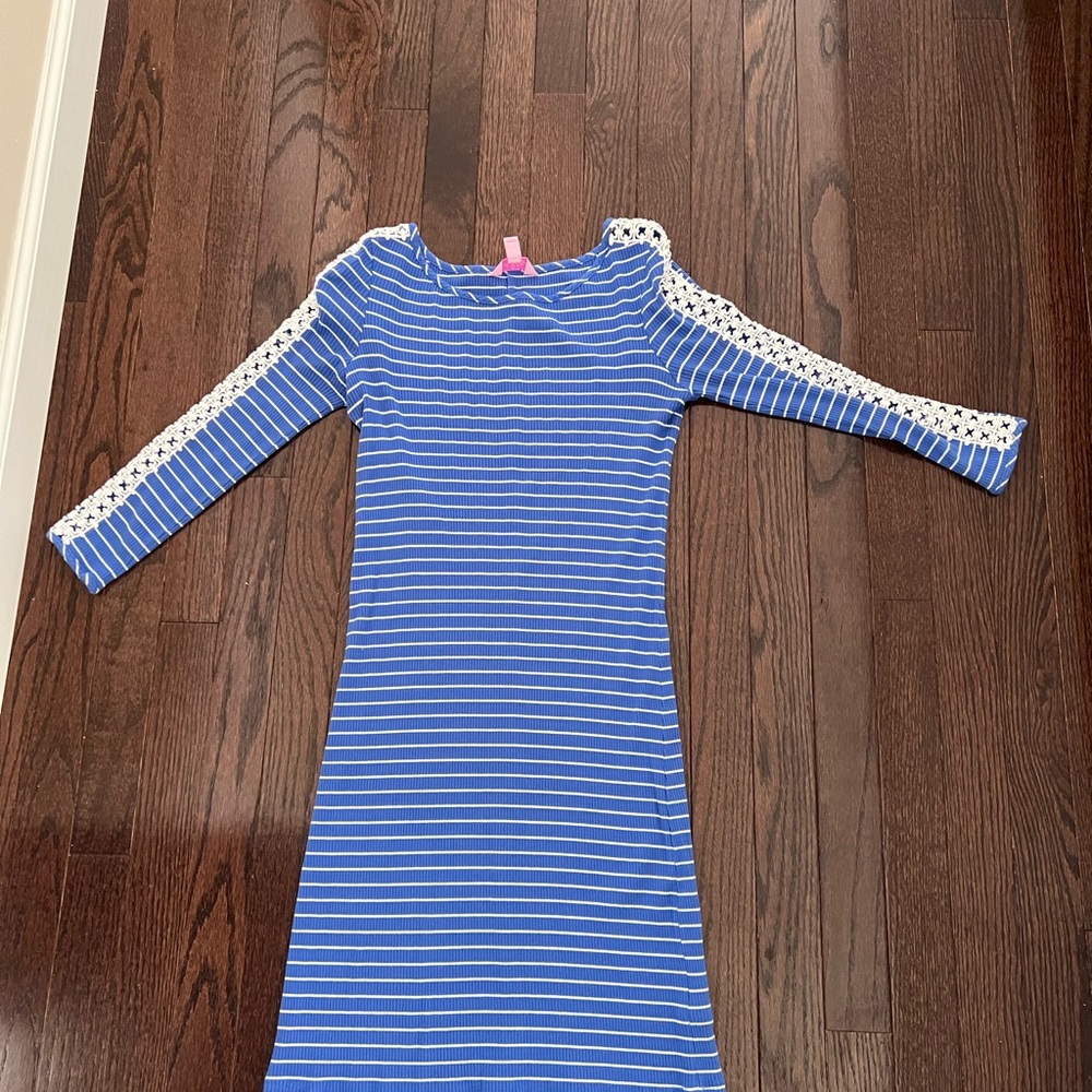 Lily Pulitzer long sleeve blue cotton dress